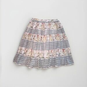 Vintage Wilroy Traveler Cottagecore Skirt Stripped Flowers Boho Size 6 (60-70's)